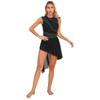 Frauen Lyrical Dance Kleid Strass Sheer Mesh Tüll Flowy Trikot Eiskunstlauf Tanz Kostüm