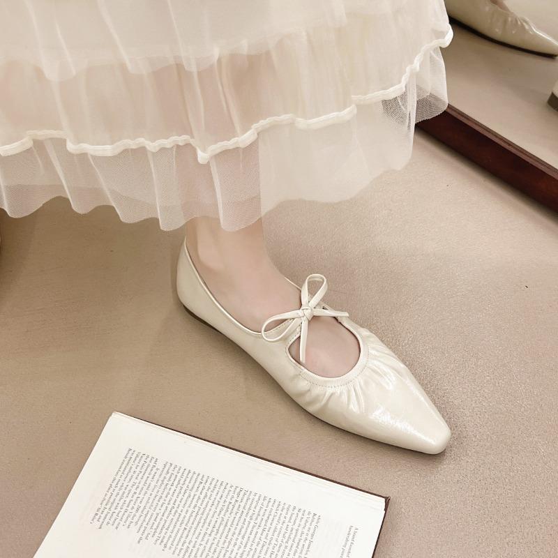 Fashion Cold and loose! Silver Square Toe Lace-Up Half Slippers Women's Spring Wear Low Heel Flats