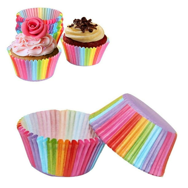 Cupcake-Förmchen Wiederverwendbar Antihaft Backförmchen Regenbogen Floral Weihnachtsdesign Muffin-Förmchen zum Backen von Cupcakes Kuchen Dekoration