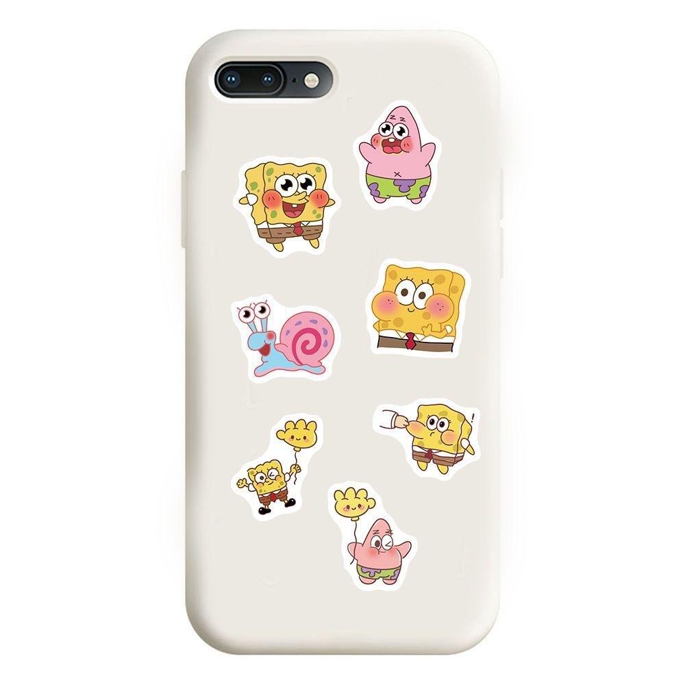 100PCS No-repeat Cartoon Cute SpongeBob SquarePants Stickers Creative Decorative Waterproof Sticker Decals Kids Toy