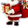 Santa Claus Bag Charms Cartoon Acrylic Keychain, Double-sided Christmas Key Winter Backpack Accessories Ring, Pendant Charm for Handbag Purse Holders