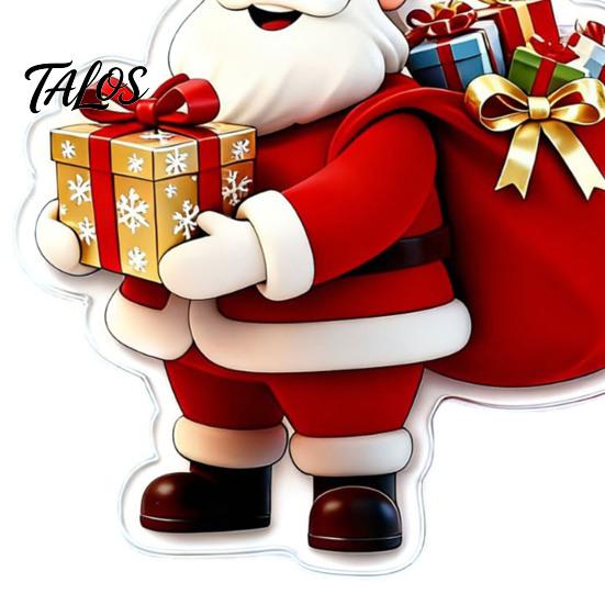 Santa Claus Bag Charms Cartoon Acrylic Keychain, Double-sided Christmas Key Winter Backpack Accessories Ring, Pendant Charm for Handbag Purse Holders