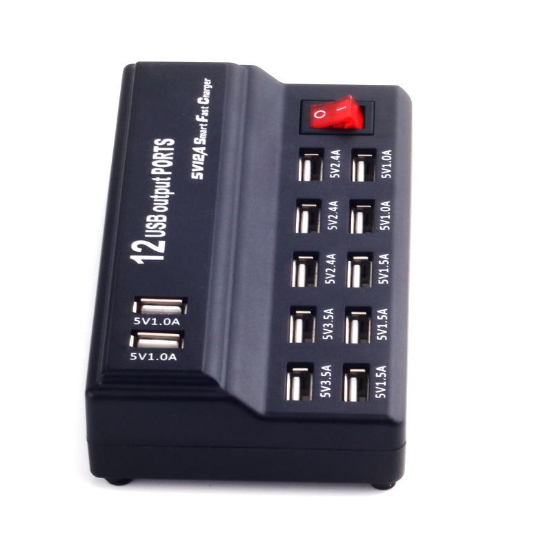 12portová chytrá USB nabíječka 5V2A pro Xiaomi, Samsung, Huawei, Apple, Vivo