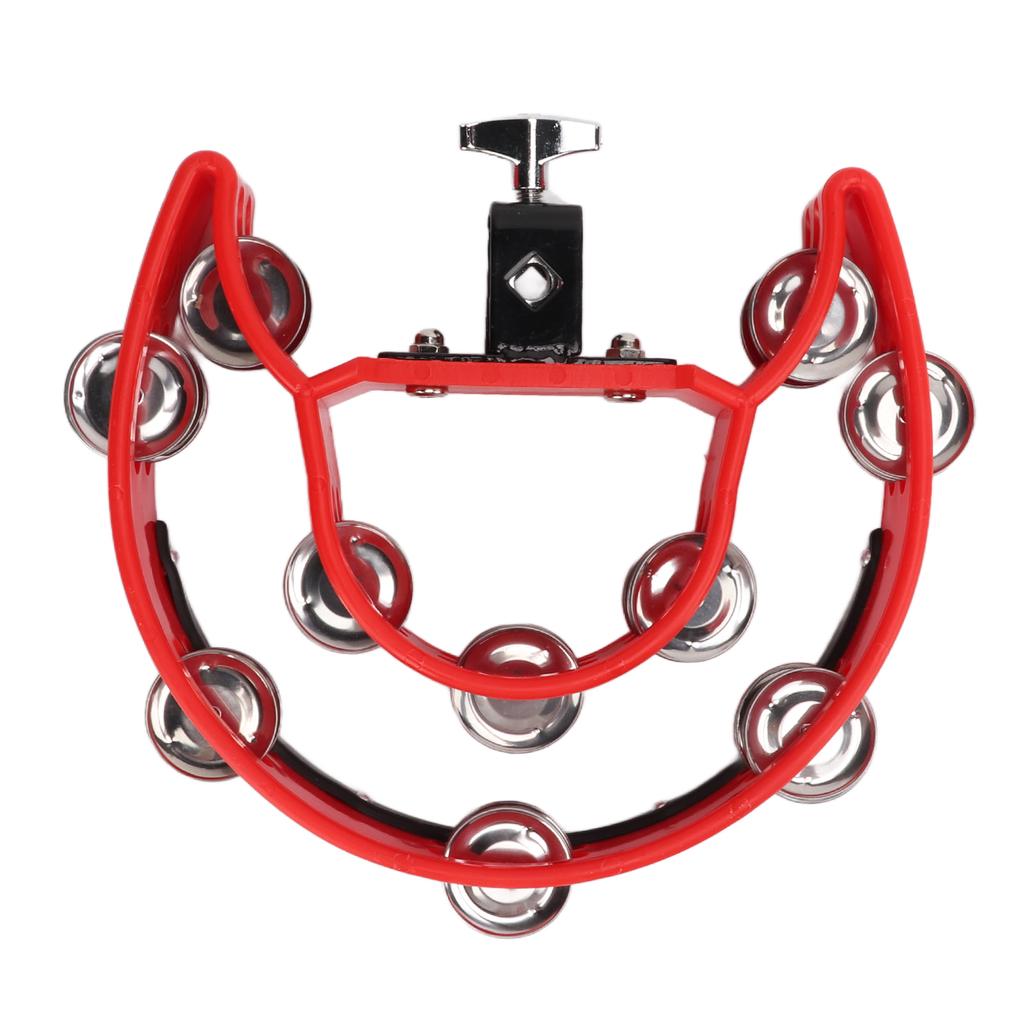 Hand Tambourine Double Row Metal Jingles Handheld Percussion Drum Instrument for Kids