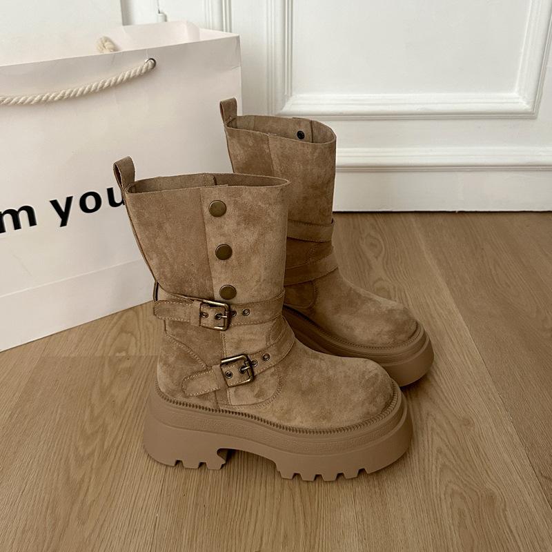 

Черные ретро ботинки Мартина на толстом каблуке и платформе женские 2025 новая весна и осень британский стиль тонкие и высокие ботильоны 40 хаки