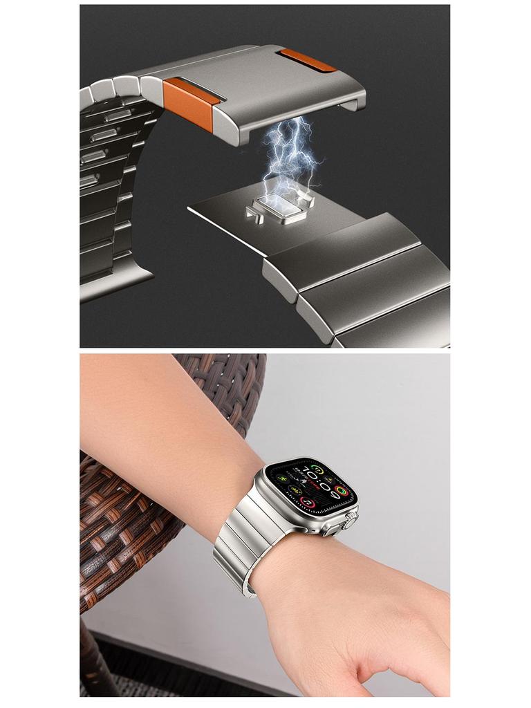 Apple Watch Band Series 11: One-Bead Removable Magnetic Steel Band for Ultra3