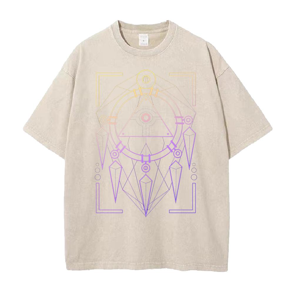 Anime YuGiOh Printed Tshirt Summer Short Sleeve Casual Cotton Tee Shirt Vintage Washed Oversized Tops Mens Clothing