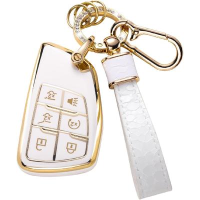 Buick Key Fob Cover with Buick Keychain, Car Key Fob Case Compatible with Buick 2021 2022 Chevrolet Suburban Tahoe Smart Key