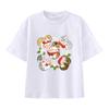 New Summer Catprinted Shortsleeved Tshirt A Cute and Trendy Outfit Featuring A Cartoon Shark Cat Kids Clothes Boys  Girl