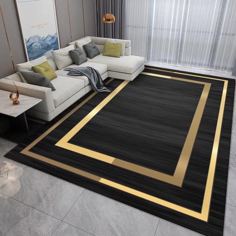 Einfacher einfarbiger Teppich Wohnzimmerdekoration Teppiche Flur Schwarz Große Flächenteppiche Schlafzimmer Bettseite Weiche Bodenmatte Rutschfest