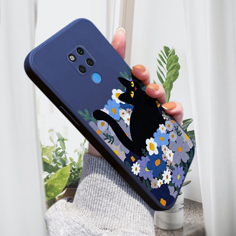 

Чехол для телефона с мультяшным красочным узором, квадратный, жидкий, силикон, TPU, полное покрытие, противоударный, защитный чехол для камеры Huawei Honor Vivo Vivo Y30G темно-синий