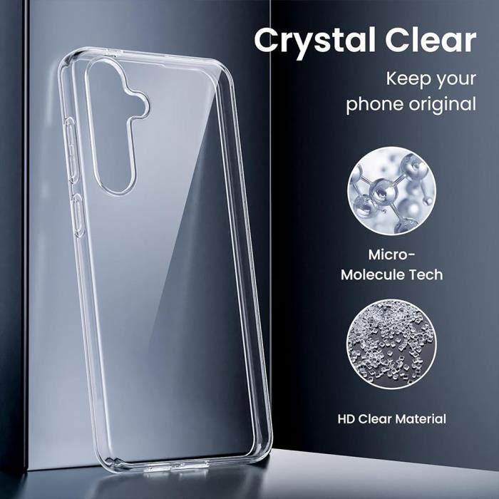 Coque pour Samsung Galaxy S25 avec 2 Verres Trempés - Coque Protection Renforcée Silicone Transparent