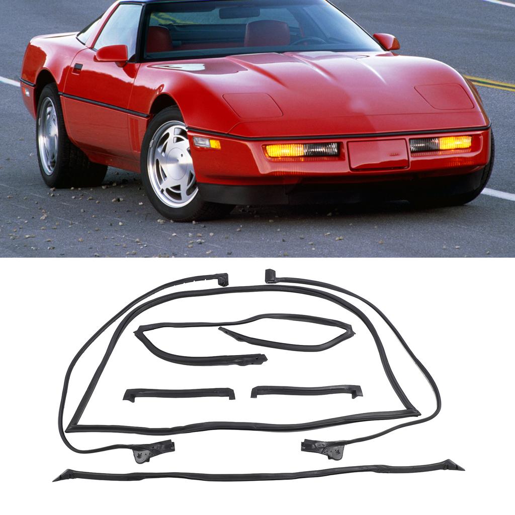 7pcs Full Weatherstrip Kit 9096GGW Water Resistance Rubber Car Seal Strip Set for C4 Coupe 1990‑1996