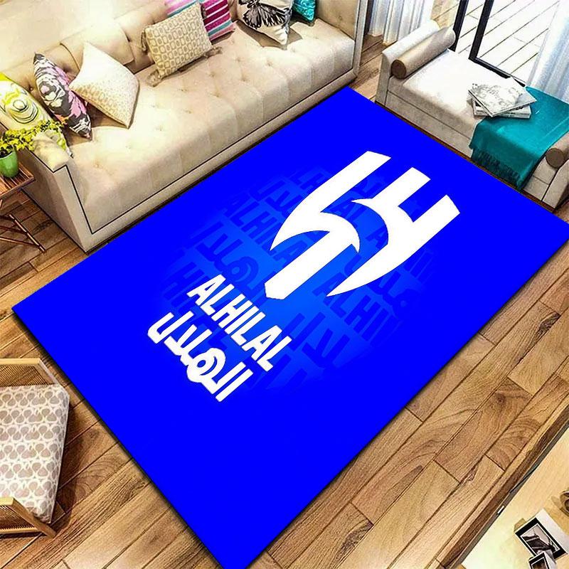 Tappeto Al-Hilal Saudi FC per Soggiorno Camera da Letto Casa Decorazione Divano, Tappetino Antiscivolo per Giochi Bambini