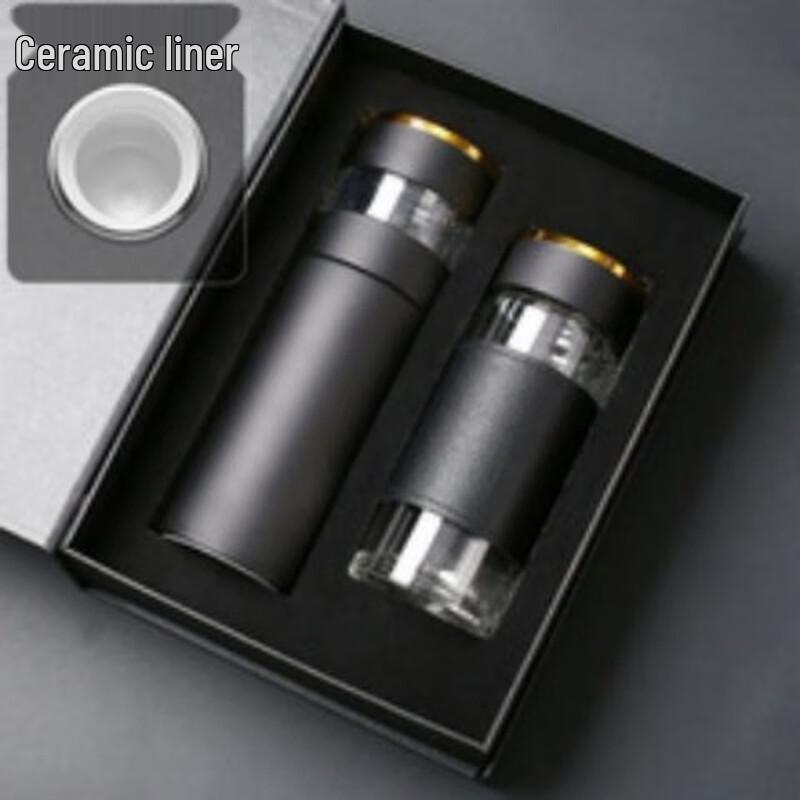 MRSIKEY Men s Insulated Glass Tea Mug & Glass Cup Gift Set