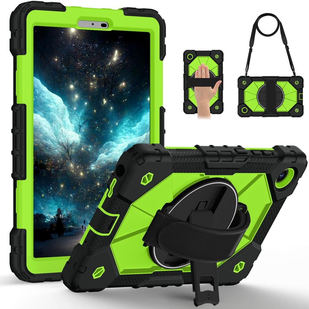 Rotatable Heavy Duty Case for Lenovo Tab One (K9) 2025 8.7 Inch TB305FU Rugged Stand Cover with Shoulder Strap 3-Layers Protect