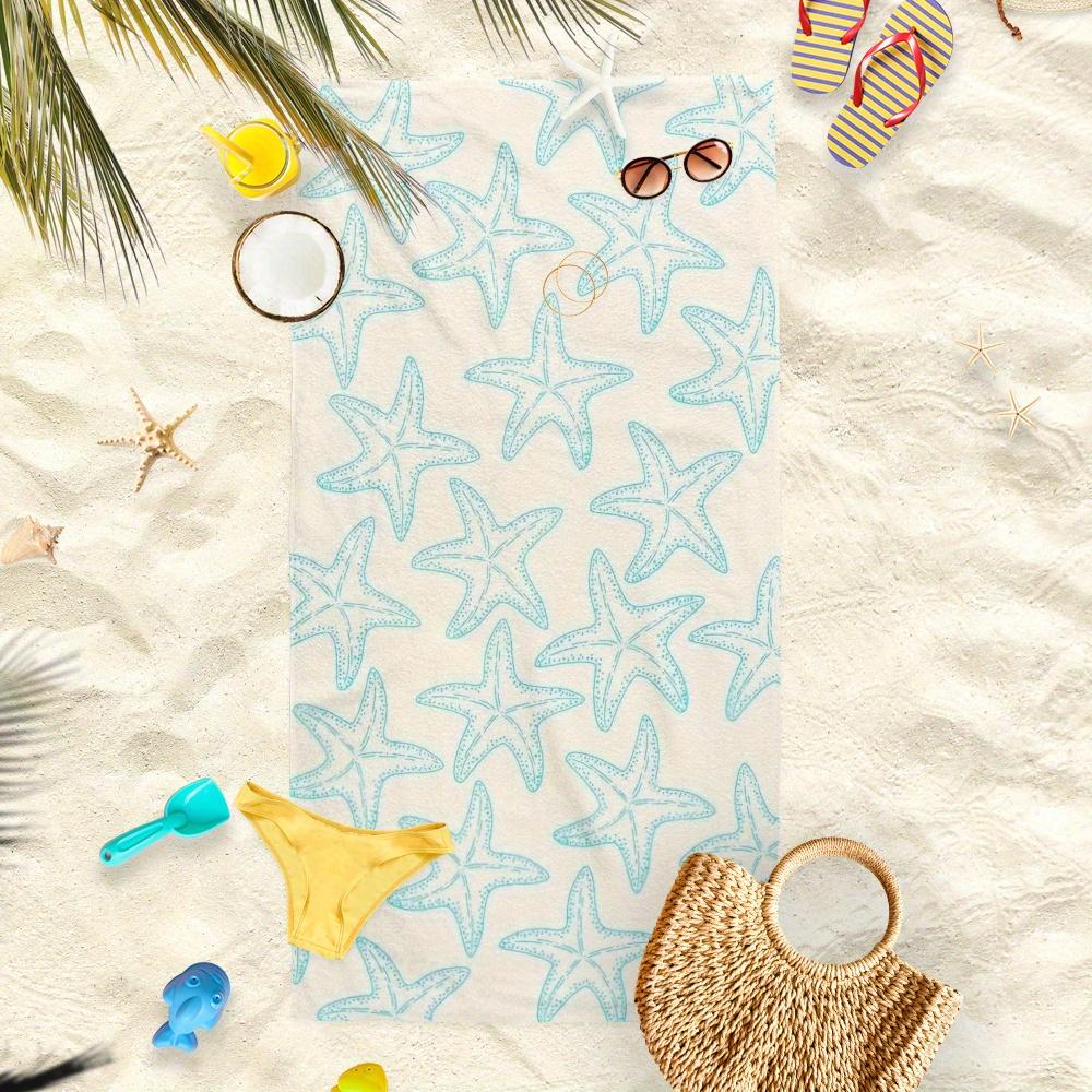 Starfish Pattern Beach Towel, Ideal for Summer Beach Trips Pool Days
