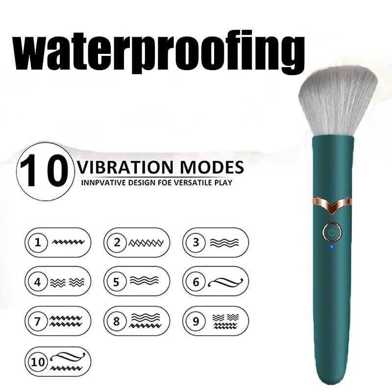 Sex Toys USB Rechargeable Massage Vibrator Makeup Brush Design Flirting ABS Clitoris Stimulator Masturbator Massage Stick for Women