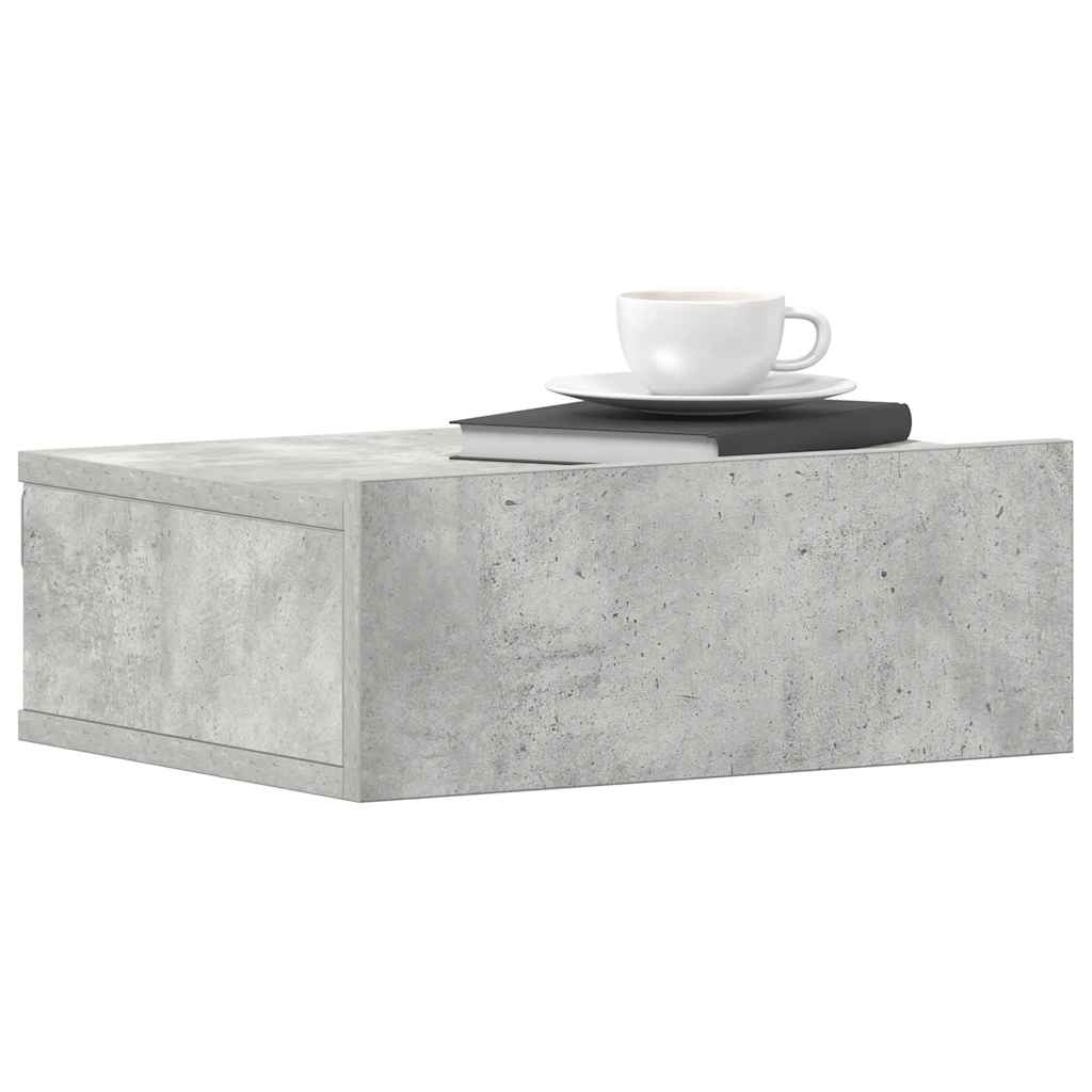 Hanging Nightstand Concrete Grey 40x30x15 cm Wood Based Material