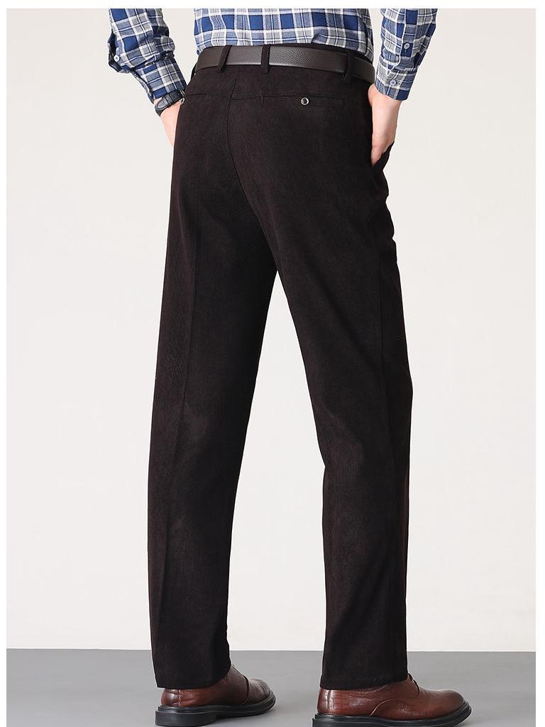 Men's Autumn/Winter Corduroy Pants - Casual Long Trousers for Middle-Aged & Elderly