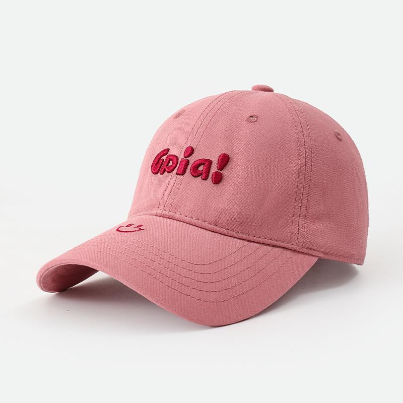 Cotton Baseball Cap With Embroidered Letters Sun Protection For Adults