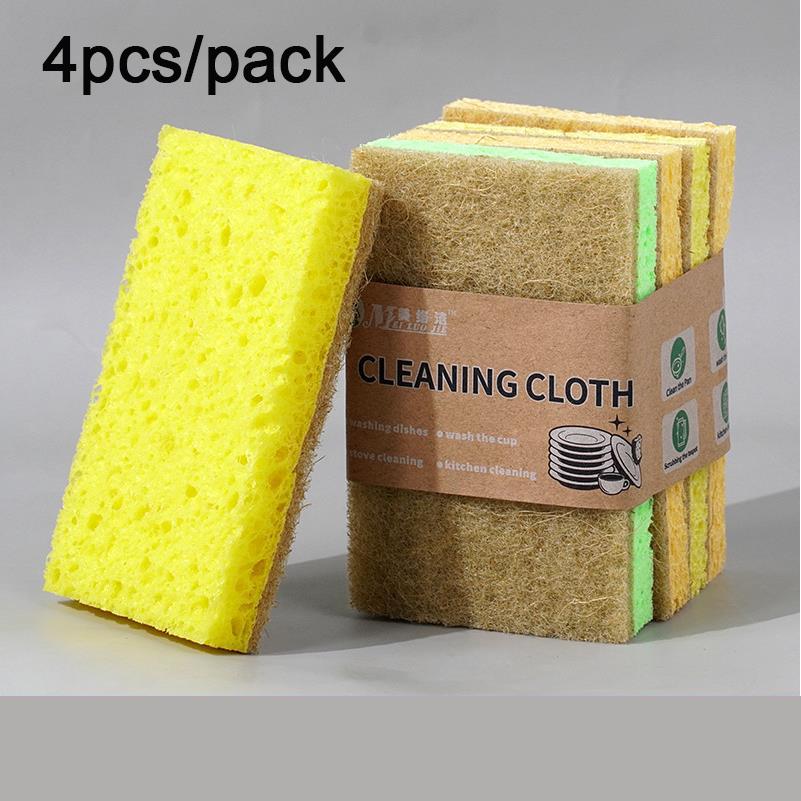 

4 шт./упак. Губка для мытья посуды, двухсторонняя, губка для уборки дома 4pcs/pack