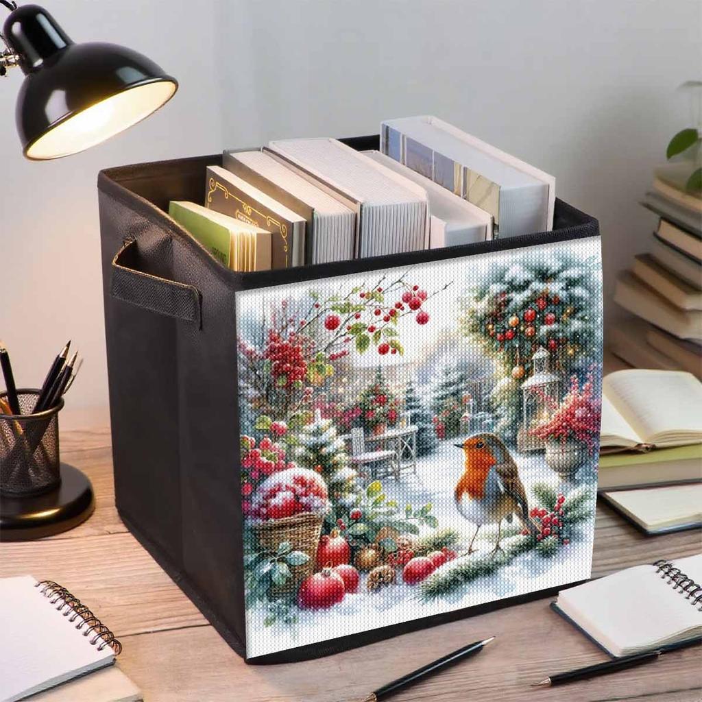 Christmas Birds 5D Diamond Painting Storage Basket Full Round Drill Mosaic Diamond Embroidery Cross Stitch Kits Home Decor Home Decor