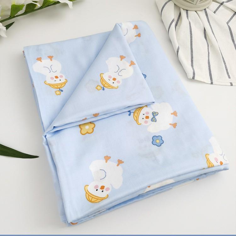 INS Baby A-Class Newborn Breathable Double-Layer Gauze Bedding Set (3-Piece) 120x150cm (Sheet Only)