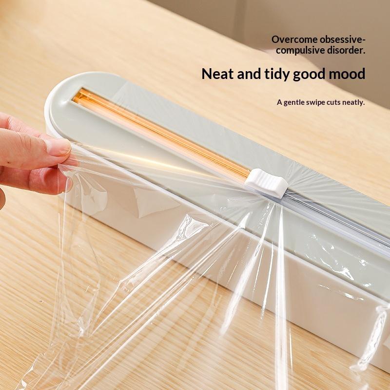 Kitchen Disposable Cling Film Cutter, Point Breaking Household Food Special Cutting Box Plastic Wrap Cutter, Storage Box