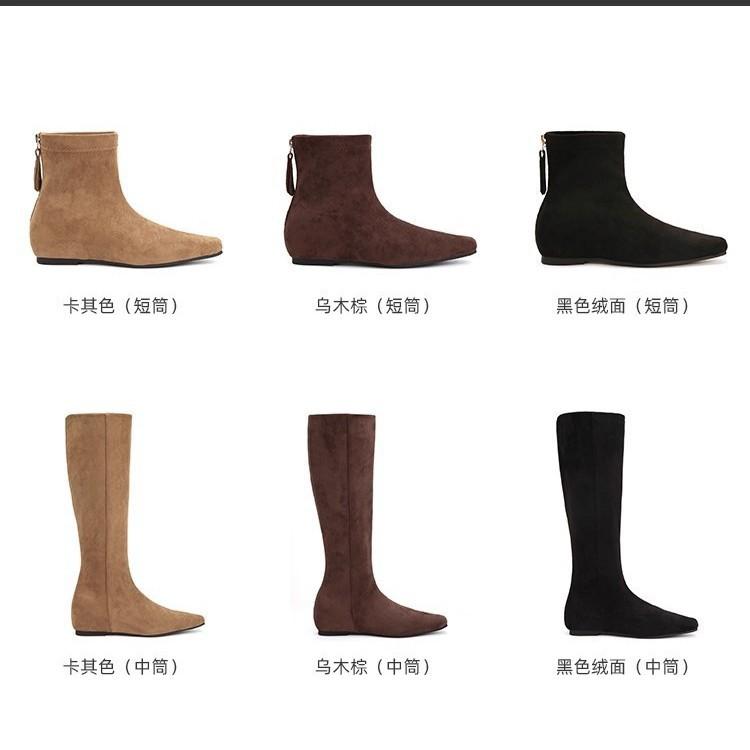 Cowhide Version~ Suede Square Head Medium Boots 2025 New Inner Retro Wide Tube Martin Boots Knight Boots Women's High Boots