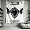 Death Note Iron Heart Wing Tapestry Background Cloth Fashion Print Christmas Gift Soft Wall Decoration