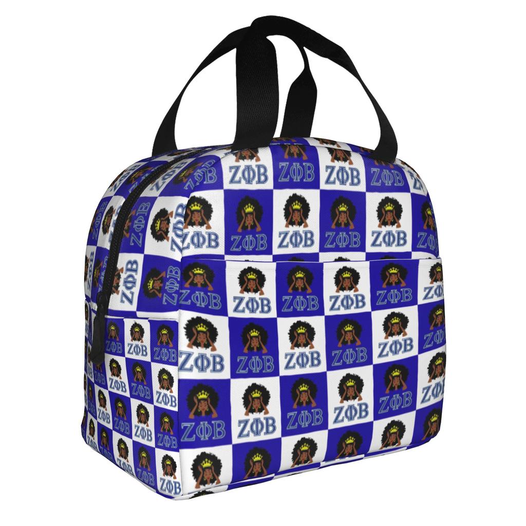 Zeta Phi Beta Sorority Logo Insulated Lunch Bags for School Office Greek Letter1920 Leakproof Thermal Cooler Bento Box Women Men