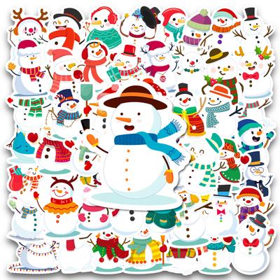 50 Snowman Stickers Cartoon Holiday Decoration Scene Setup Stickers