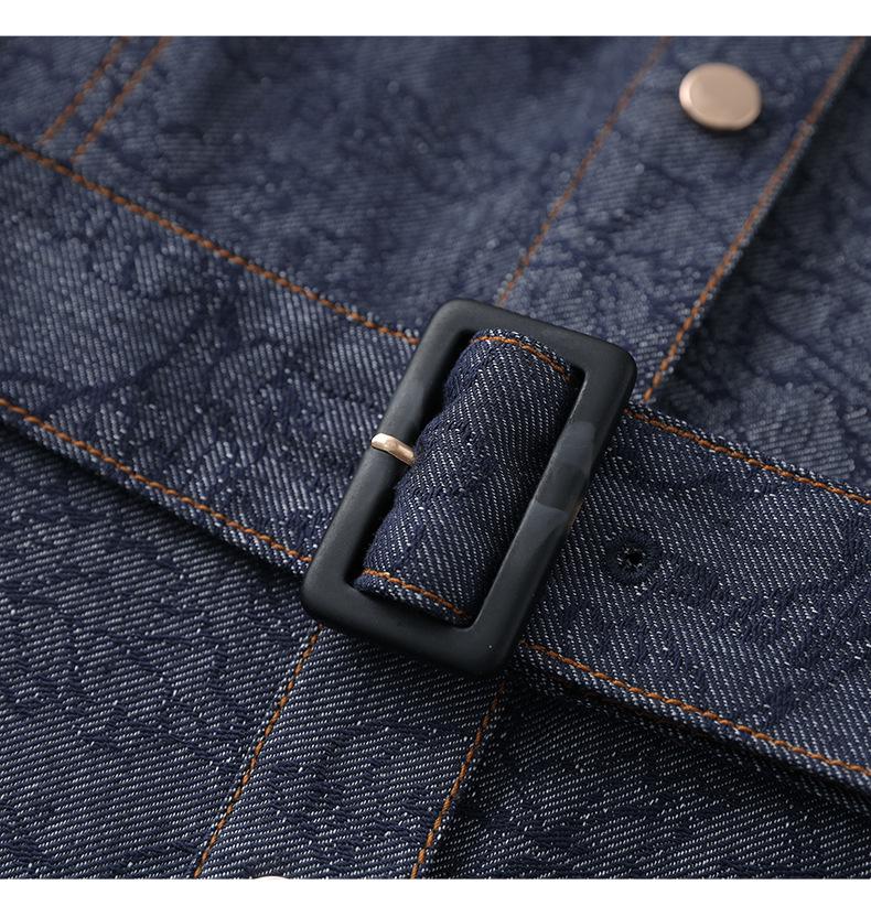 Retro Jacquard Mid-Length Denim Dress - Waist-Defining, Slimming, High-End Summer Style for Women