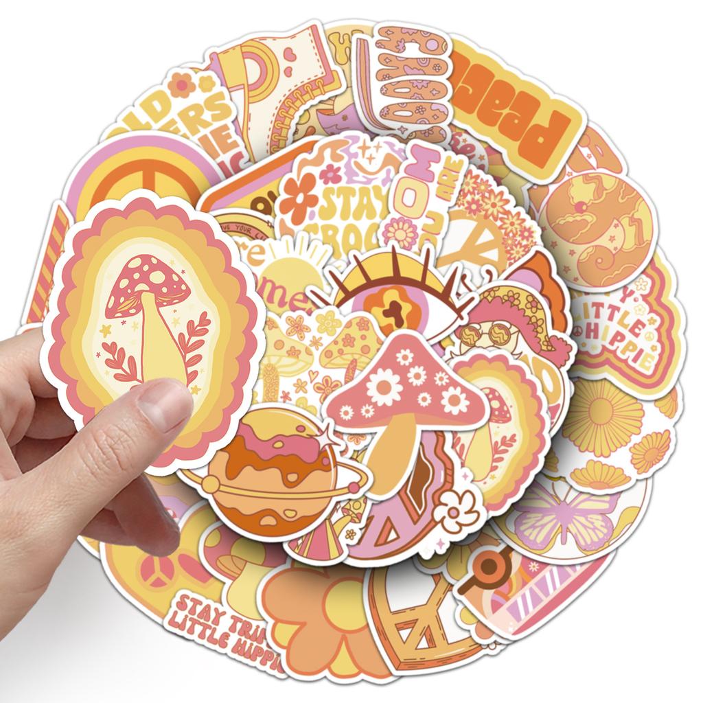 50 Hippie Graffiti Stickers Personalized Boho Decorative Mobile Phone Case Suitcase Stickers