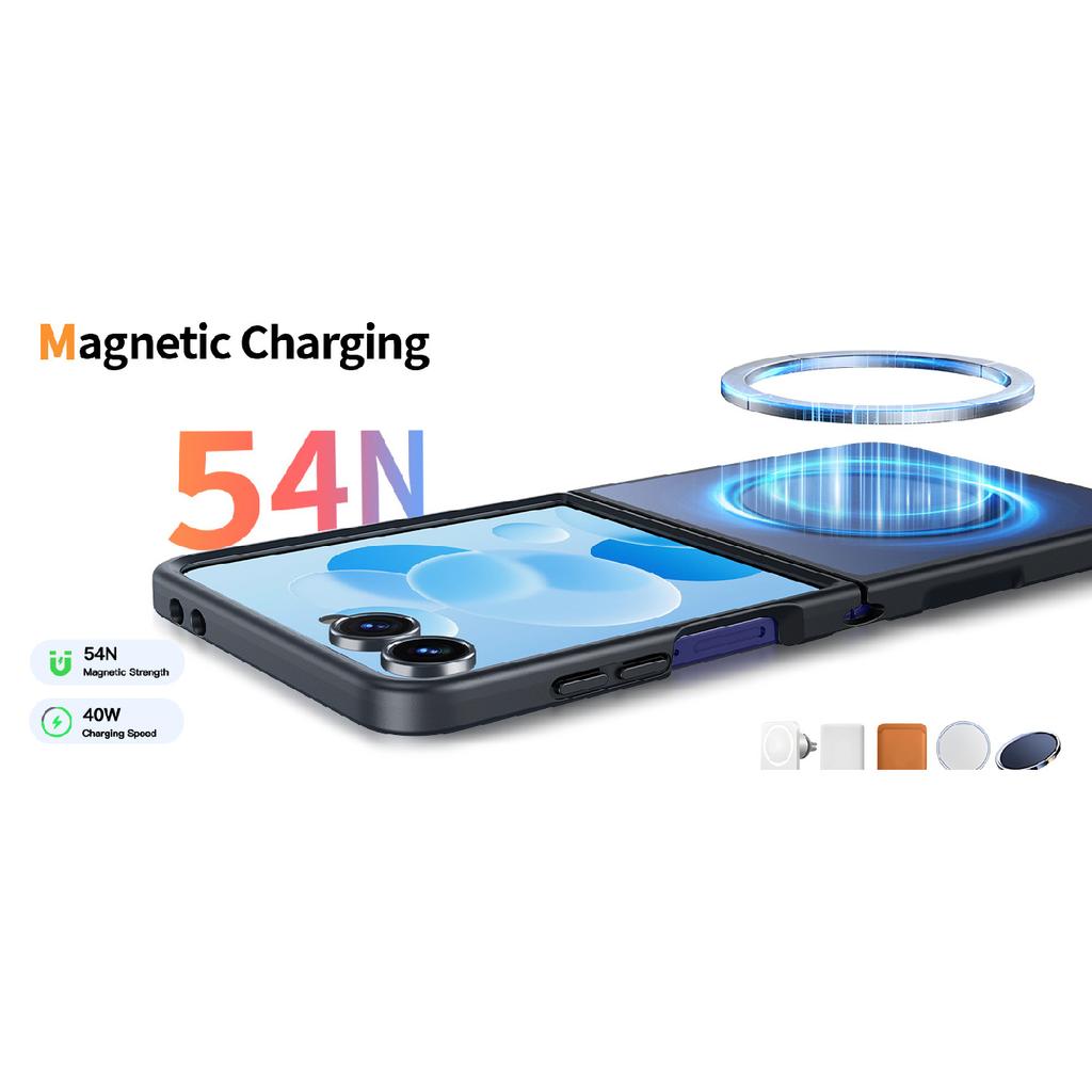 Suitable for Samsung ZFlip 20% Off Foldable Phone Case, Matte Skin-feel Magnetic Protective Cover, Zflip7 Integrated Anti-drop Transparent Case