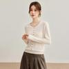 Shexi Women's V-Neck Faux Cardigan Wool Blend Knit Sweater