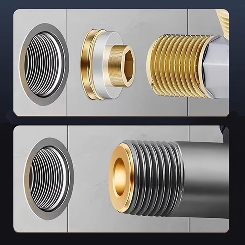 Materialfreie Dichtung Eckventil Wasserhahn 4-Punkt Schnellmontage Messingkern Ersetzt Rohe Auslaufsichere Silikondichtung