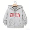 Kids Zipper Hoodie Funny Casual Brooklyn New York Letter Hoodies Jackets Boys Girls Zip Up Sweatshirt Children Hoodies