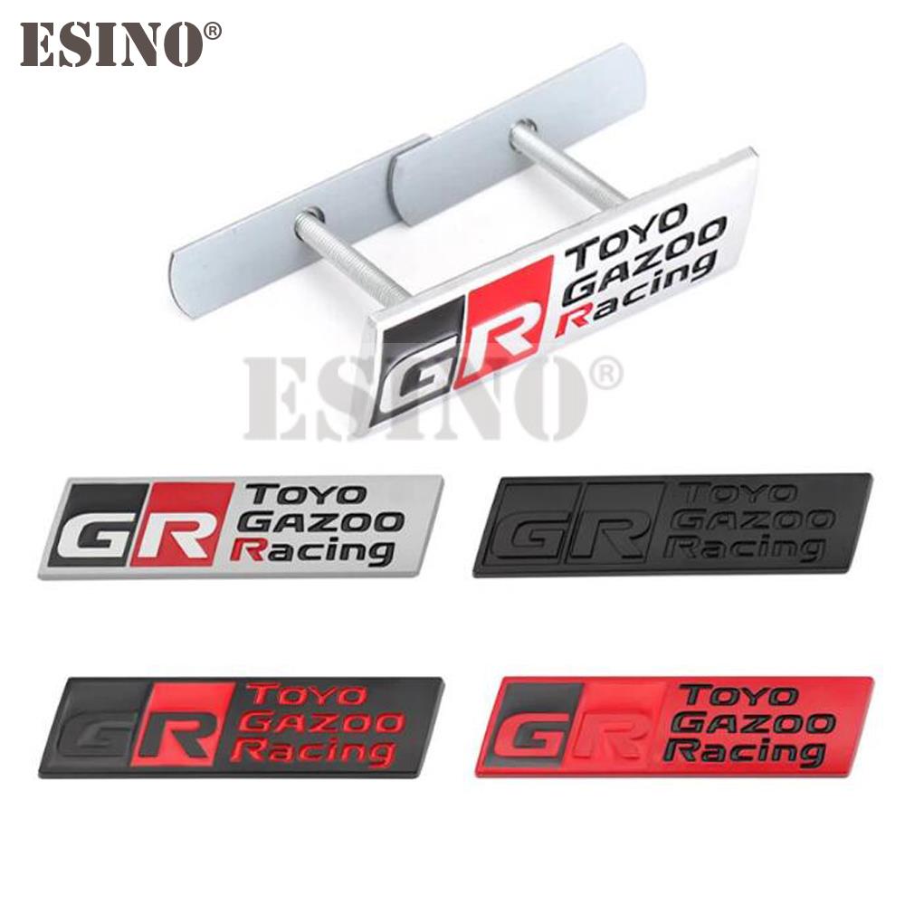 RE1Car Styling Gazoo Racing GR 3D Car Front Grill Zinc Alloy Badge Adhesive Metal Emblem Decal for Toyota Supra AE86 GT86 Corolla