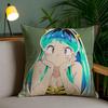 Urusei Yatsura Anime Game Pillow Case Anti-Dustmite Pillowcase Invisible Zipper Silky Short Plush Sofa Cushion Cover