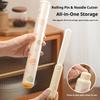 Rolling Pin with Dual Scale Markings And Built-in Pastry Cutter Non-Stick Surface Multifunctional Dough Roller for Cookies Pizza Pastries Baking Tool