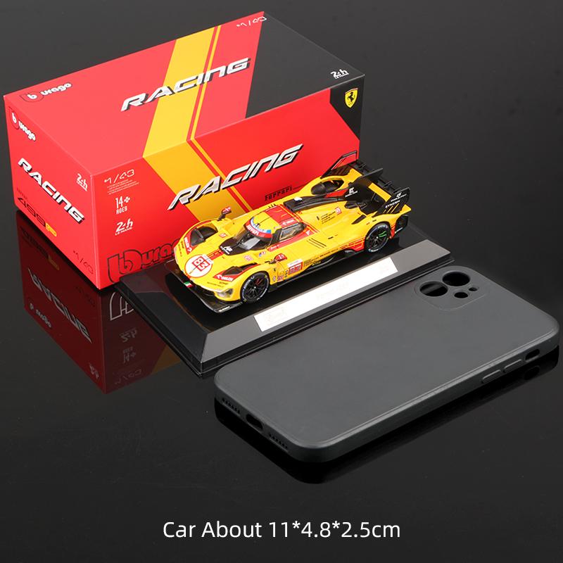 Burago 1:43 2024 Ferrari 499P #83 Legierungs-Rennwagenmodell 24h Le Mans Rennen Diecast Fahrzeuge Spielzeug