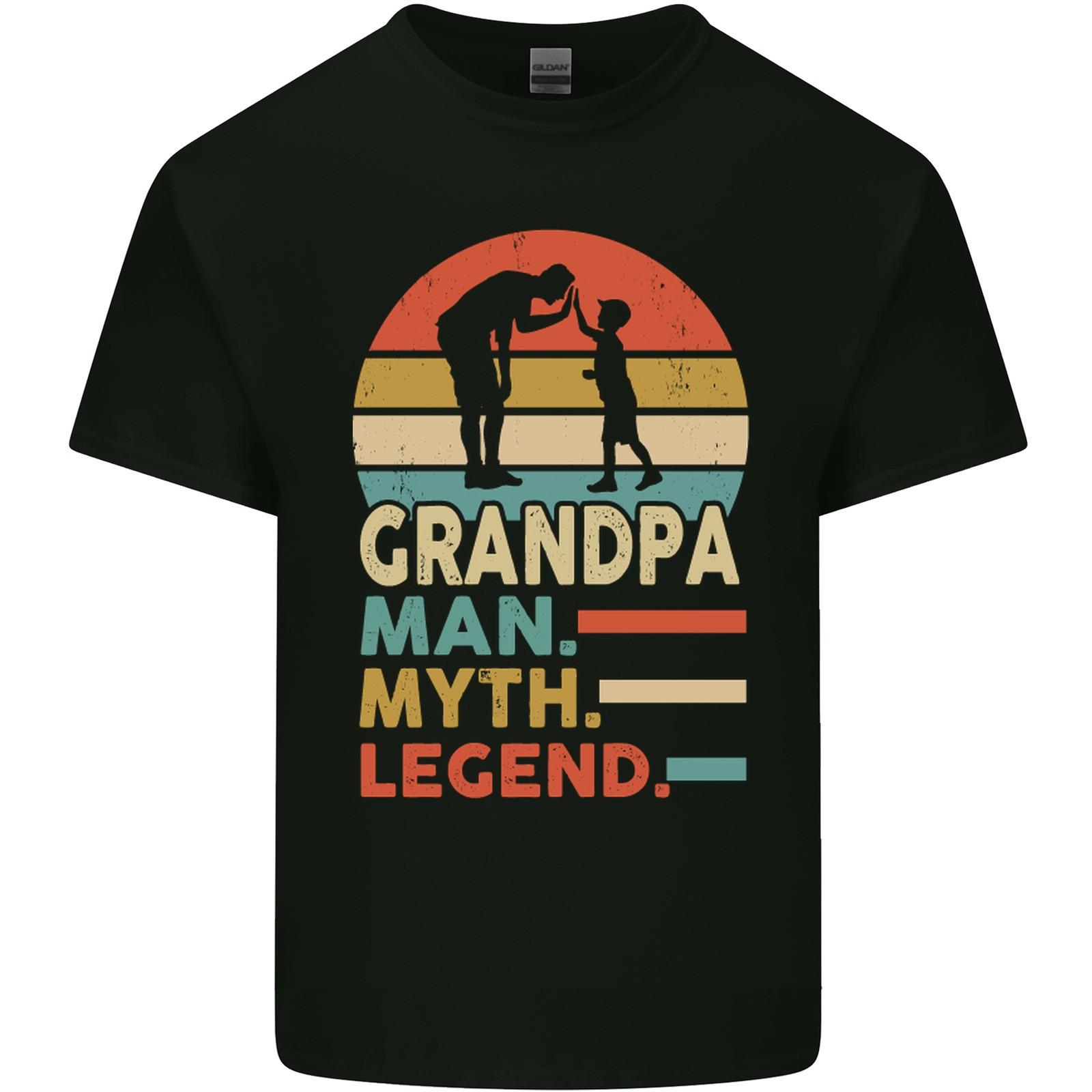 Grandpa Man Myth Legend Funny Fathers Day Mens Light Cotton T-Shirt M