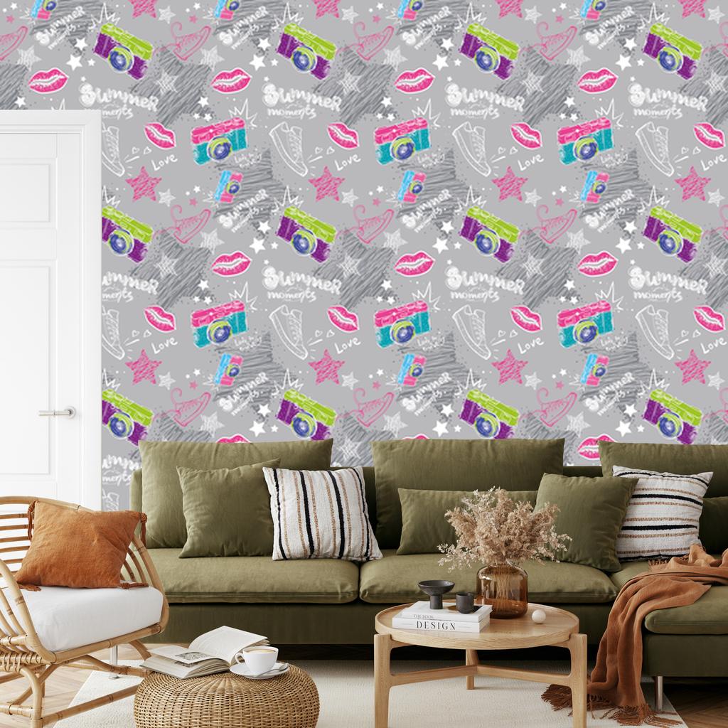 Colorful pattern wallpaper for living room and bedroom 50x1000