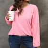 IHUASU Autumn Winter Women's O-Neck Casual Color Long Sleeve T-shirt Top