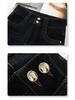 Women's Black Slimming High-Waisted Micro-Flared Horseshoe Jeans - Petite Spring/Autumn 2025