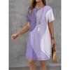 Women Dress Stripe Gradient Printing Design Sense Pattern New Summer Elegant A-Line Short Sleeve Dress Casual Mini Dress