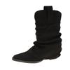Fashion Fashion Boots Autumn and Winter New Pointed Toe Suede Sleeve Non-slip Wear-resistant Block Heel Boots