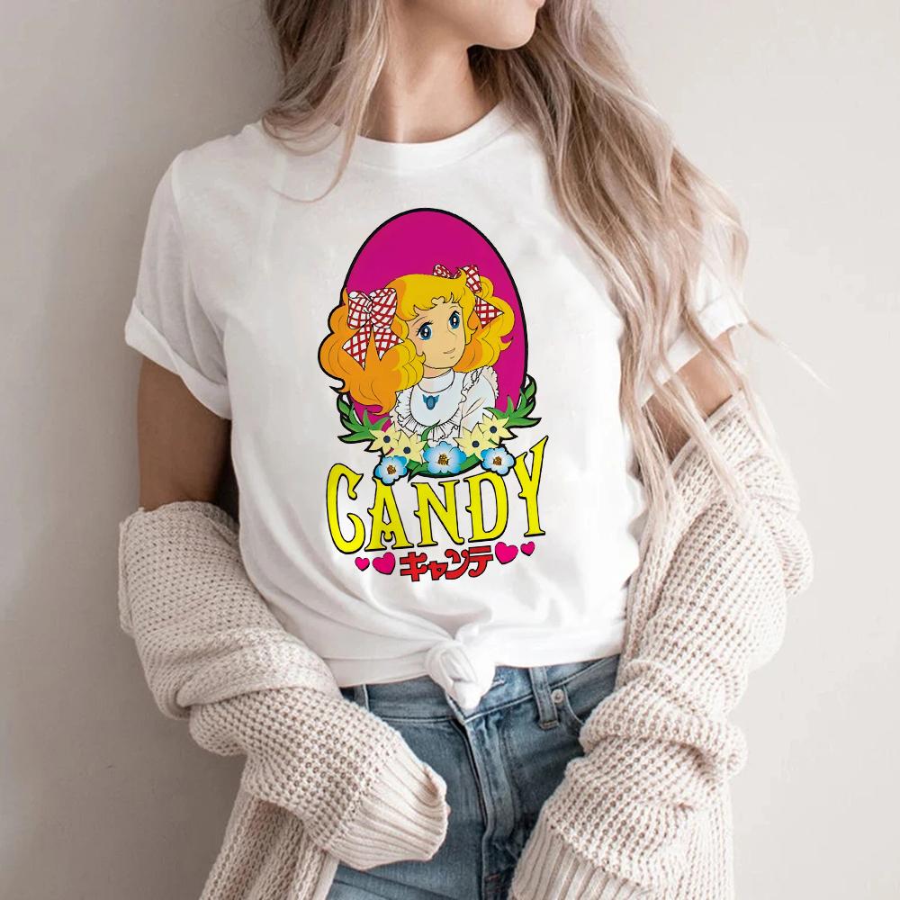 Candy Cartoon Print Streetwear T-shirt Harajuku Clothes Fashion Girls T Shirt Short Sleeve Summer Tee Casual Female O-Neck Top